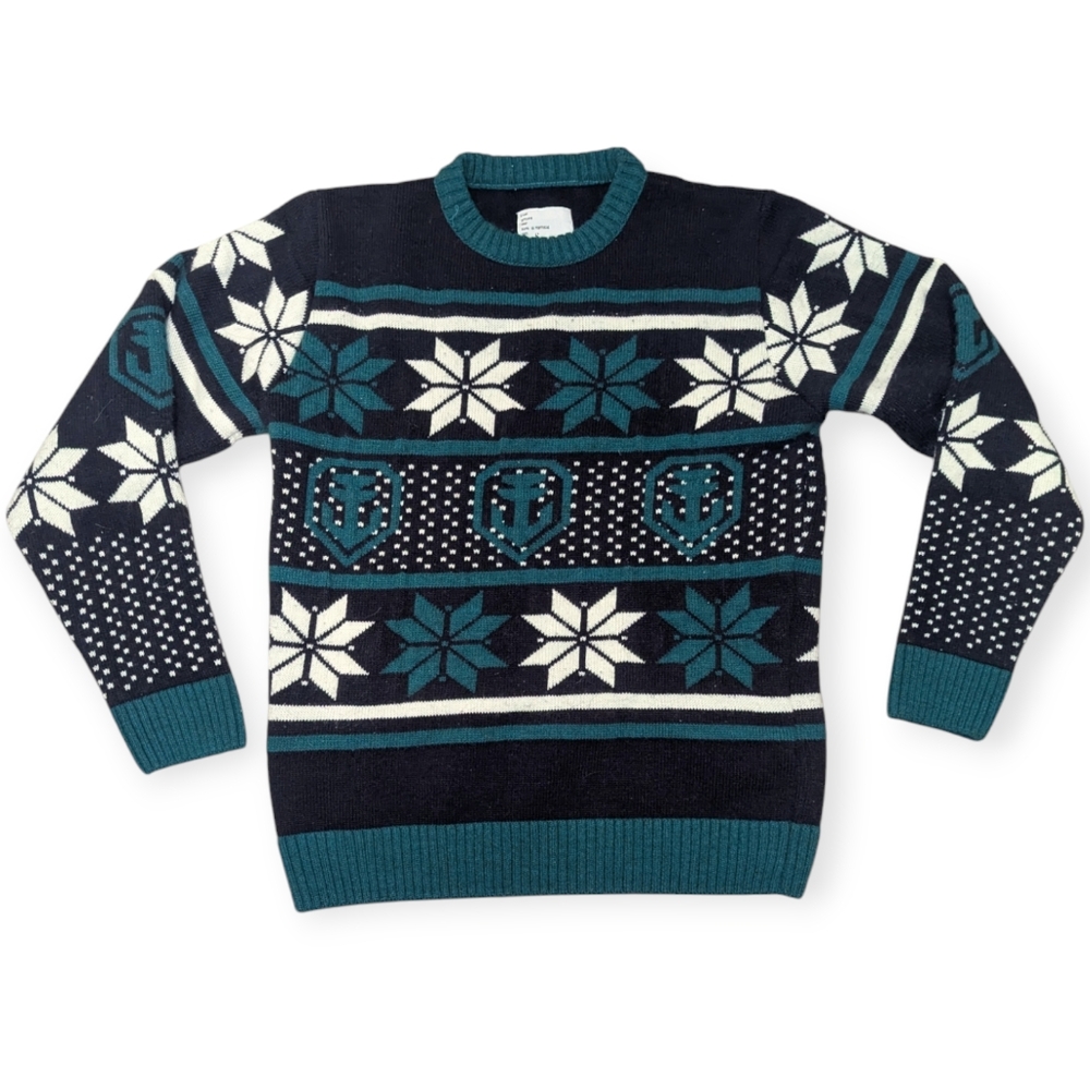 Icelandic Nordic Snowflake and Anchor Wool Sweater Women's Size Small Cottagecor